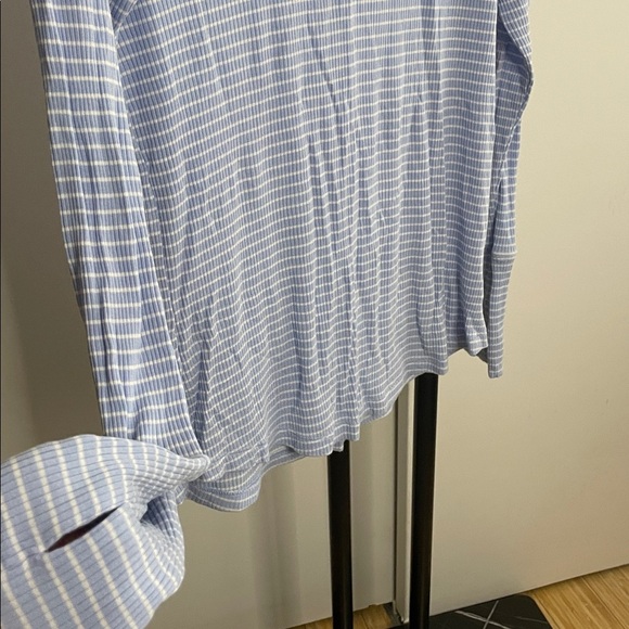 NWOT Aerie Offline Sz S Striped Long Sleeve Top - Light Blue - Picture 2 of 2